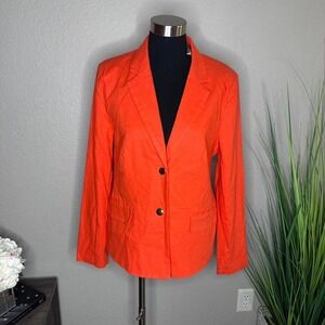 Harve Bernard linen orange blazer. NWT